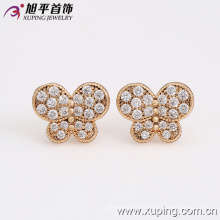 27340 Hot sale beautiful stylish girl's jewelry butterfly shaped paved set zircon stud earrings